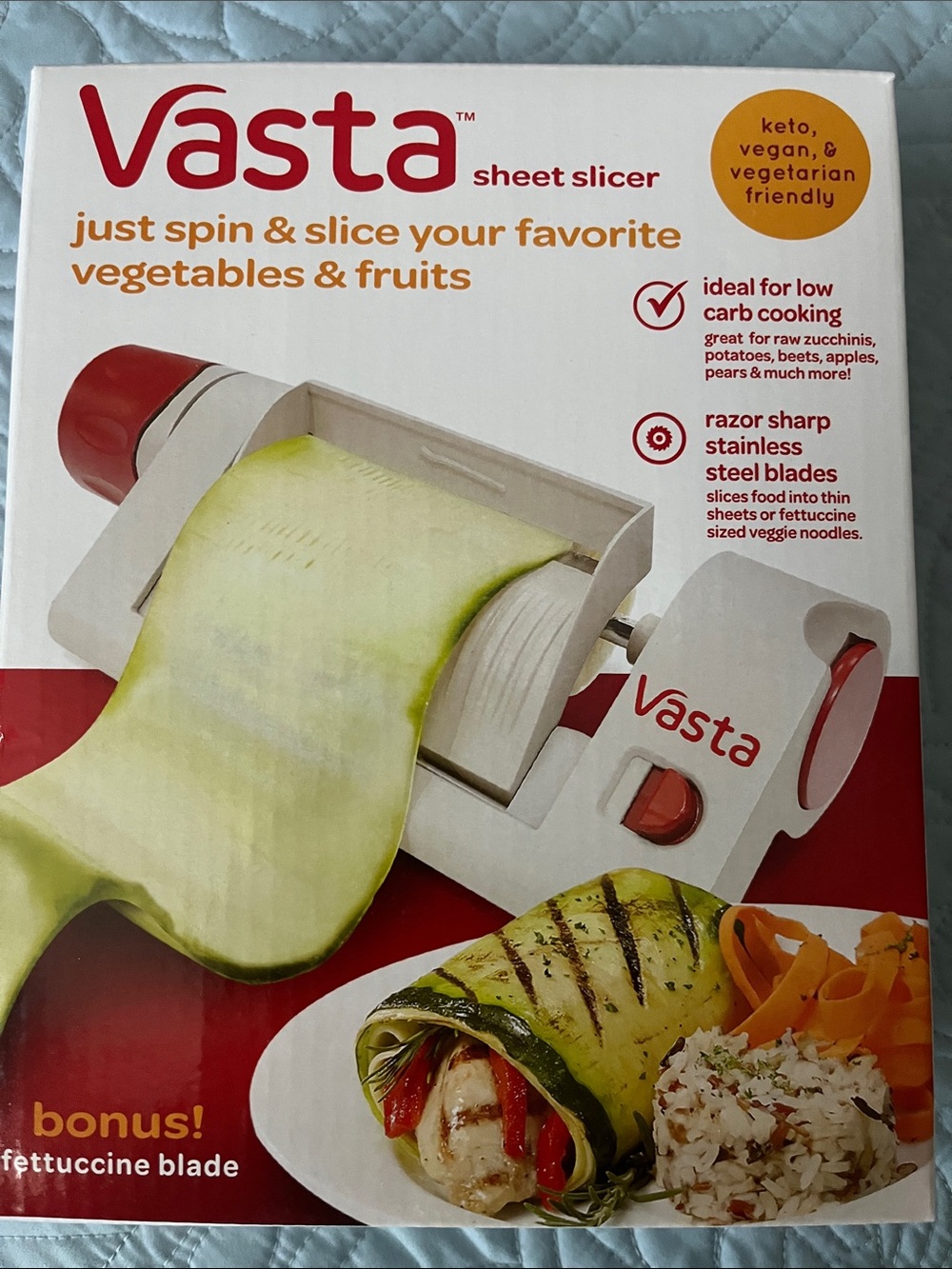 White and Red Vasta Spin Slicer -